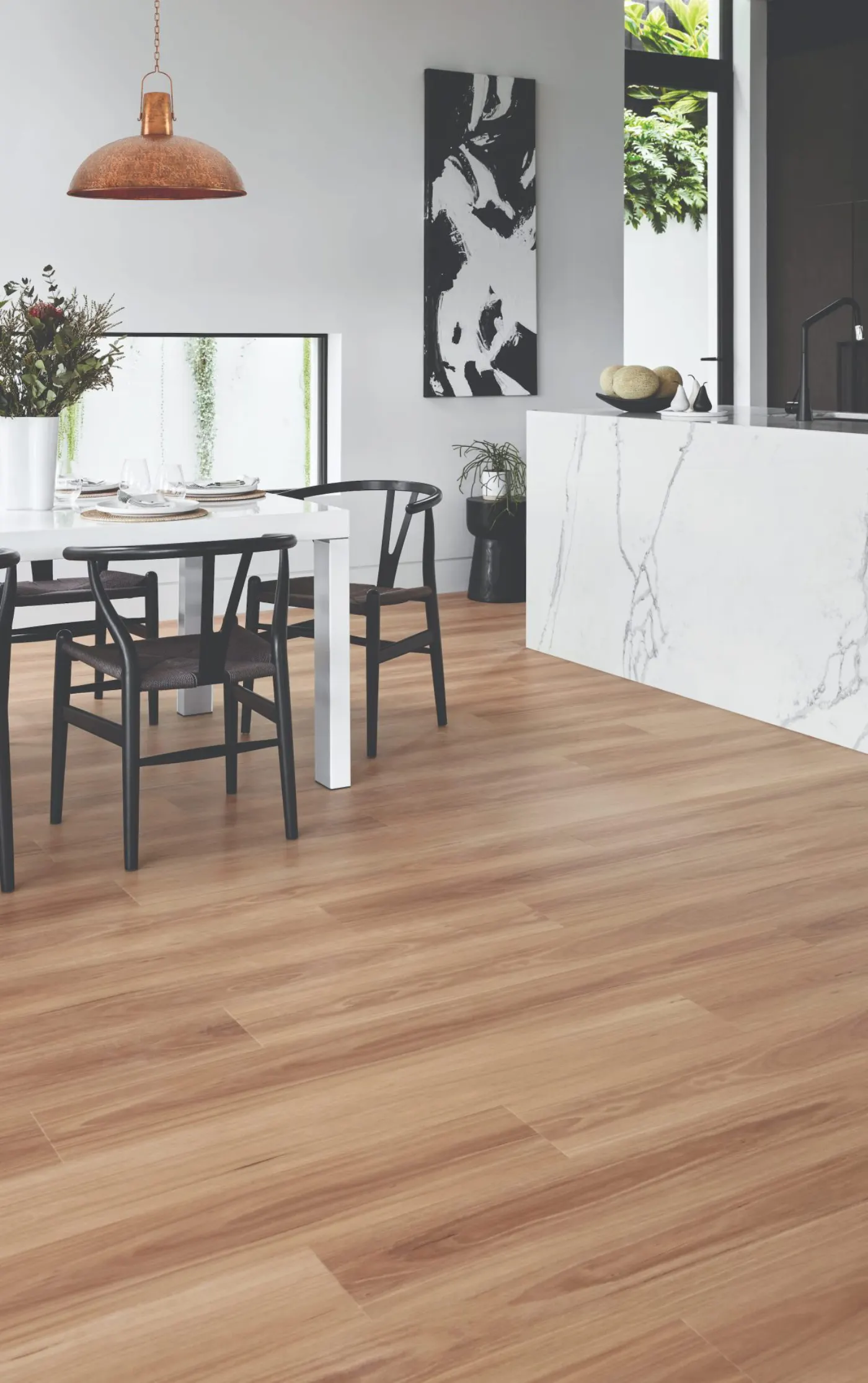 Engineered timber flooring installed room example