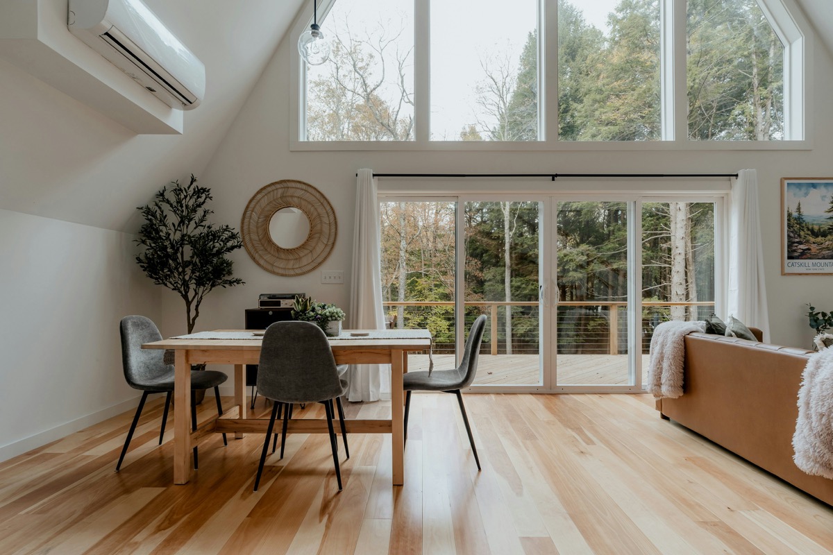 Solid timber flooring installed room example