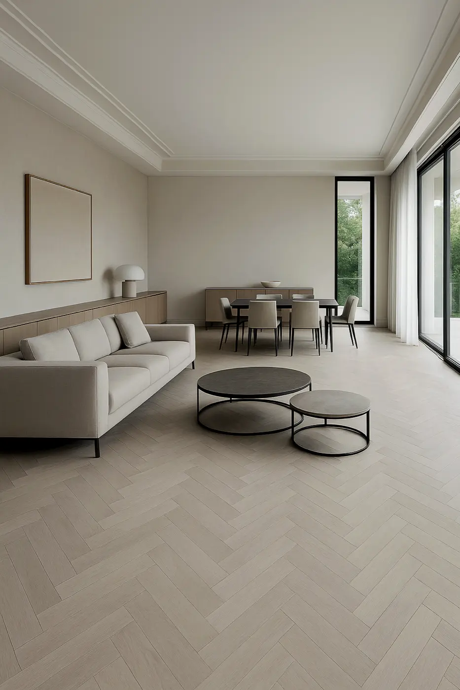 Castel Nuovo Pearl White engineered timber flooring product photo