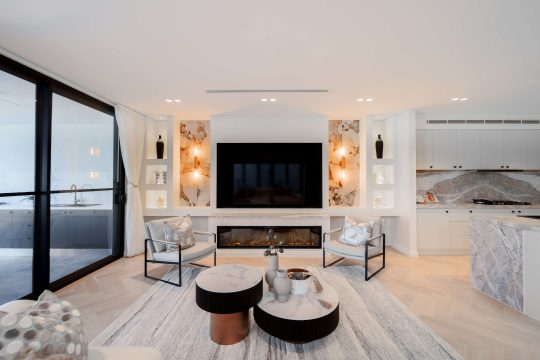 De Marque Oak Herringbone Chateau Grey engineered timber installed room example