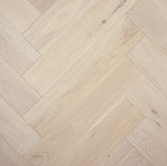 De Marque Oak Herringbone Chateau Grey engineered timber colour swatch