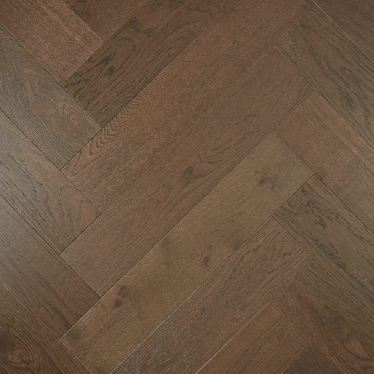 De Marque Oak Herringbone Dark Brown engineered timber colour swatch