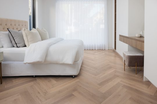 De Marque Oak Herringbone Pure Natural engineered timber installed room example
