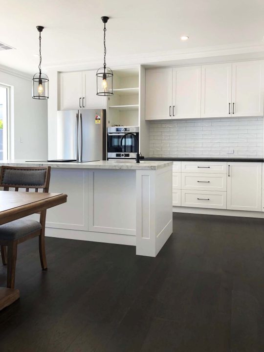 Elk Falls Hickory Double Char engineered timber installed room example