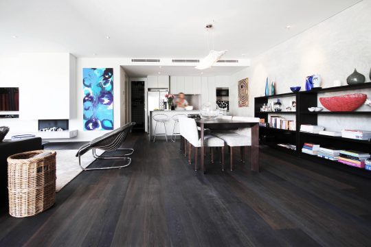 Prestige Oak Black Fox engineered timber installed room example