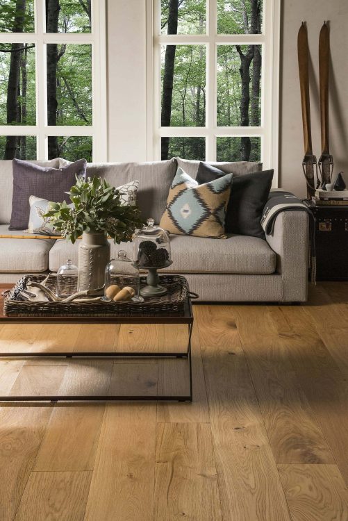 Prestige Oak Chardonnay engineered timber installed room example