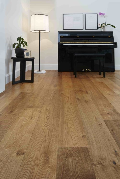 Prestige Oak Espresso engineered timber installed room example