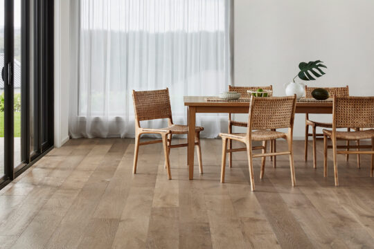 Prestige Oak Grey Mist engineered timber installed room example