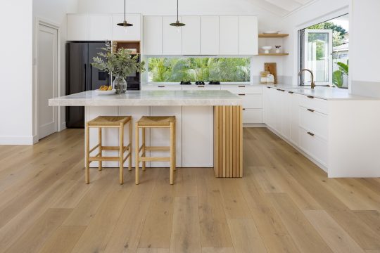 Prestige Oak Straw engineered timber installed room example