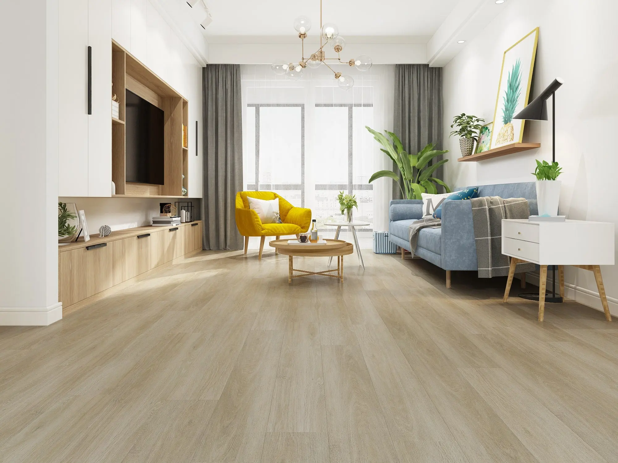 Storm Luxury Royal White Oak hybrid flooring product photo