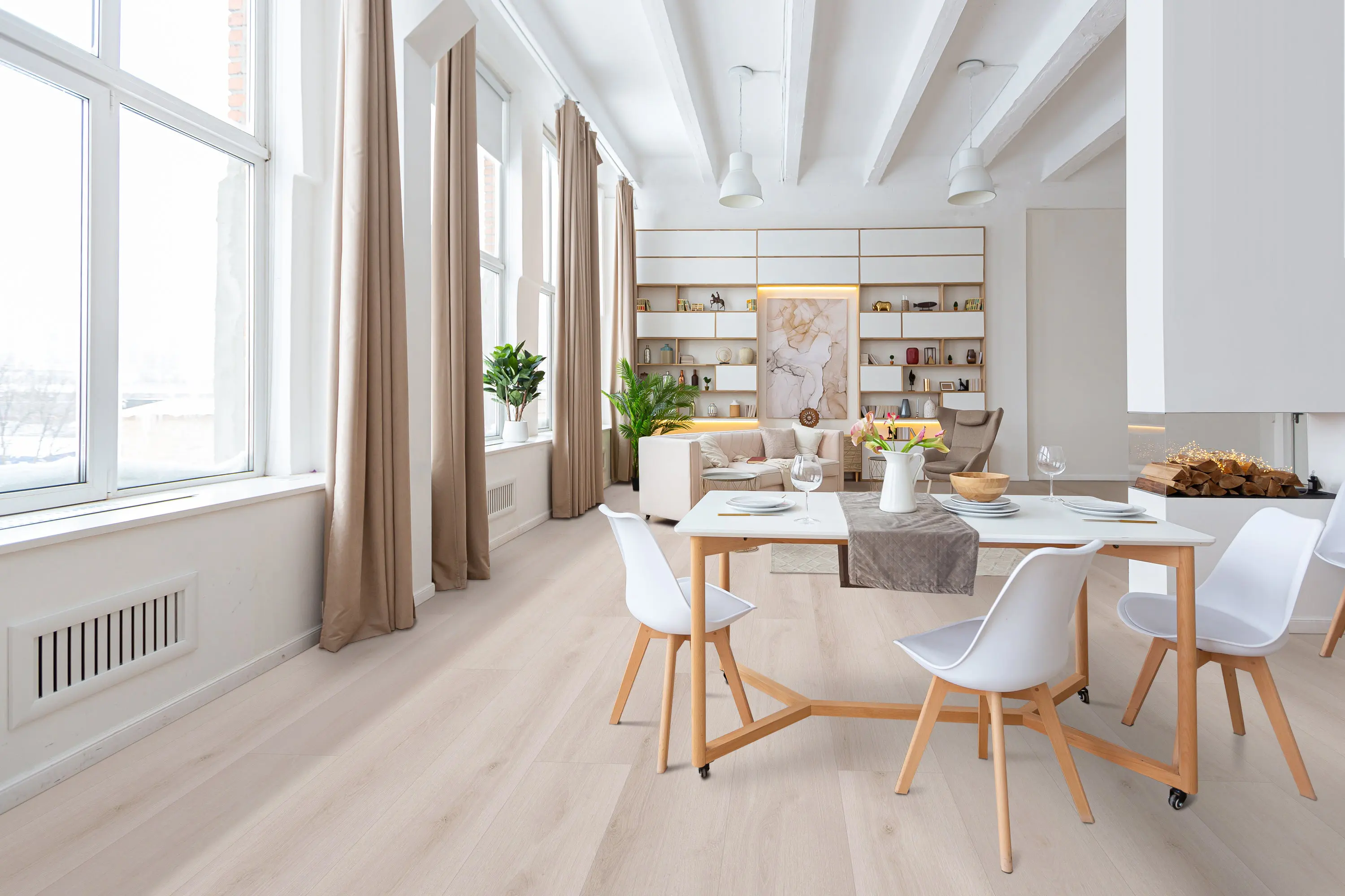 Pantora Amor Crystal White Oak laminate flooring product photo