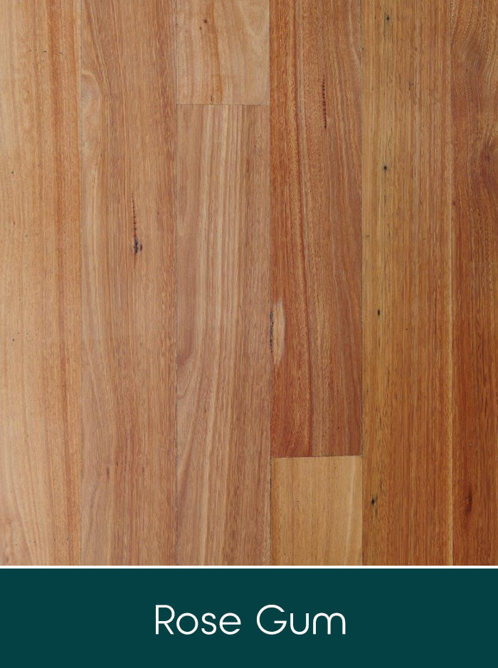 Rose Gum (Flooded Gum) solid timber flooring colour swatch